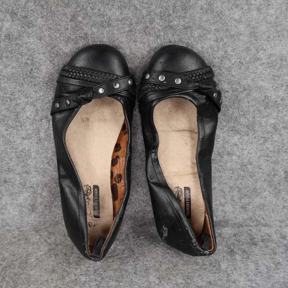 Faded Glory Shoes Kid 13 Ballet Flat Slip On Round Toe Girl Stretch Casual Black